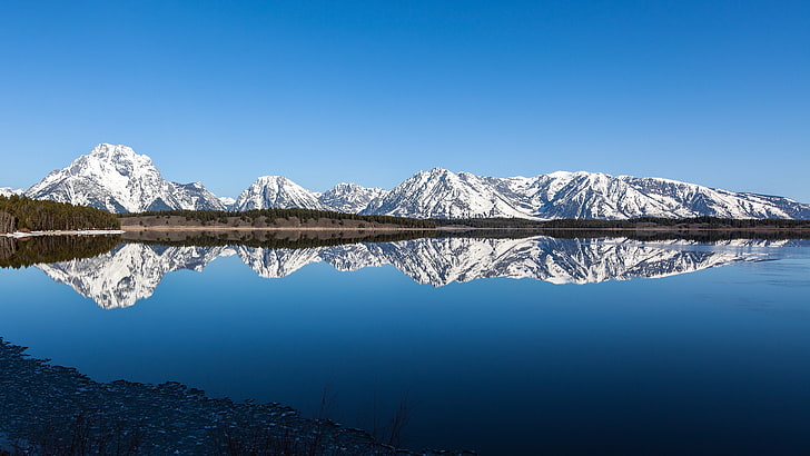 alps mountain, lake, mountains, landscape, reflection, nature, HD wallpaper