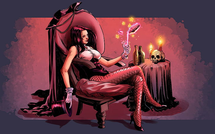 Zatanna, red hair female magician illustration, games, 1920x1200, HD wallpaper