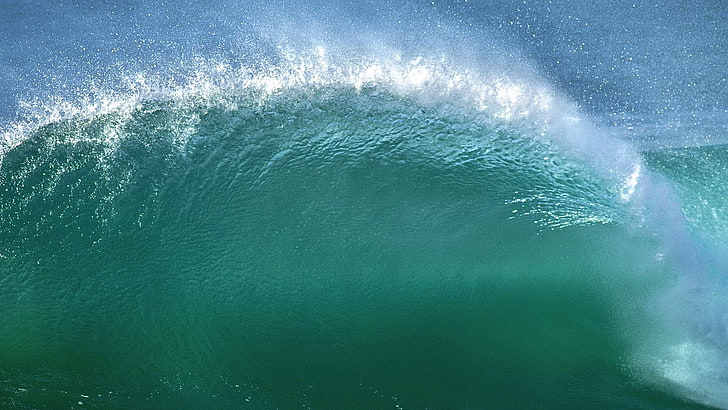 ocean waves, sea, apple, mac os x, water, blue, nature, surf, HD wallpaper