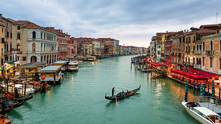 Grand Canal, Venice, Italy, cityscape, nautical vessel, transportation