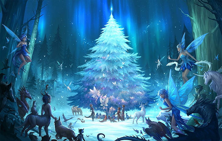 Christmas Fairies Wallpaper