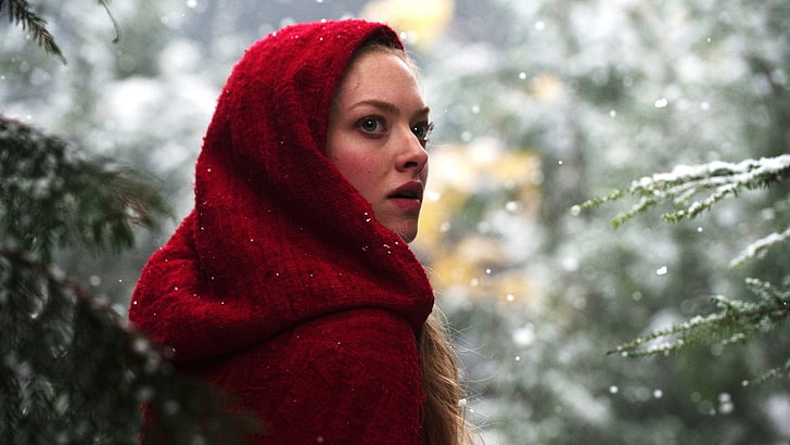 Amanda Seyfried, Red Riding Hood, women, movies, winter, cold temperature, HD wallpaper