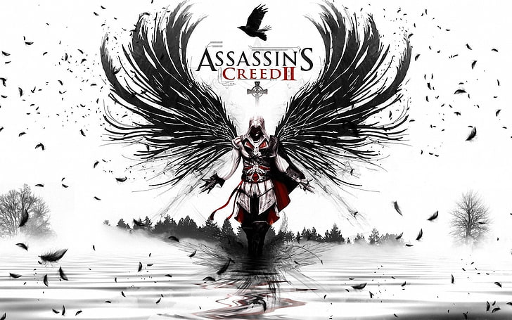 Assassin's Creed II cover, untitled, illustration, vector, people