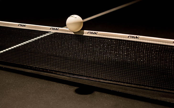 white ball, mesh, the ball, ping-pong, table tennis, HD wallpaper
