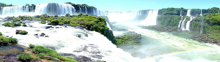 macro shot of waterfalls, multiple display, mist, nature, scenics - nature