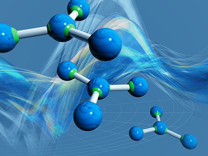 HD wallpaper: Chemistry, Blue, Molecule, three blue-white-green round  illustration | Wallpaper Flare