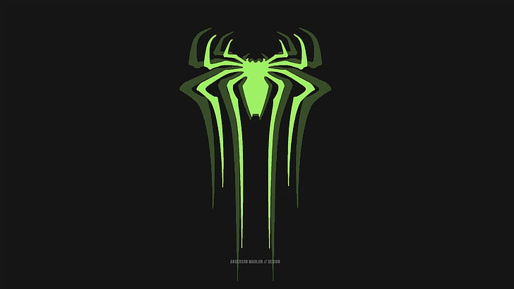 spider man big time spiderman, green color, studio shot, black background, HD wallpaper