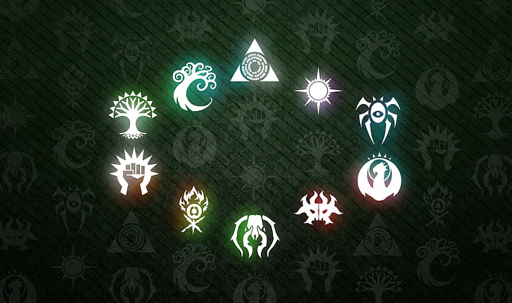 HD wallpaper: assorted-color logos, symbols, trees, fire, dragon, skull,  Magic: The Gathering | Wallpaper Flare