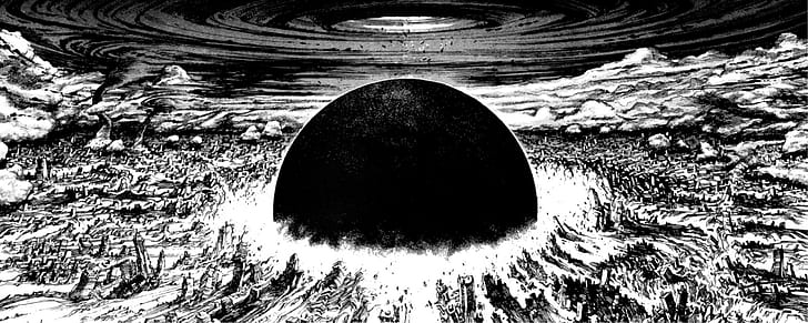 shock wave illustration, manga, monochrome, Akira, no people