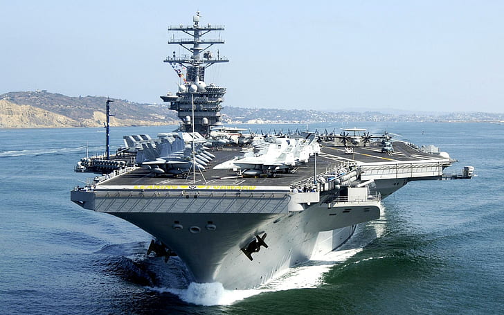 Uss Nimits Cvn-68, aircraft carrier, nimitz, navy, american, fighter, HD wallpaper
