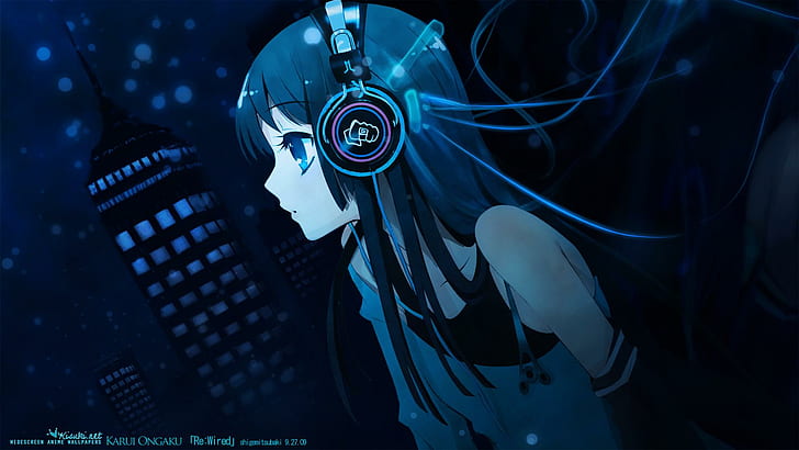 HD wallpaper: Sweet Kisuki, blue, head phone, love, anime, 3d and abstract  | Wallpaper Flare