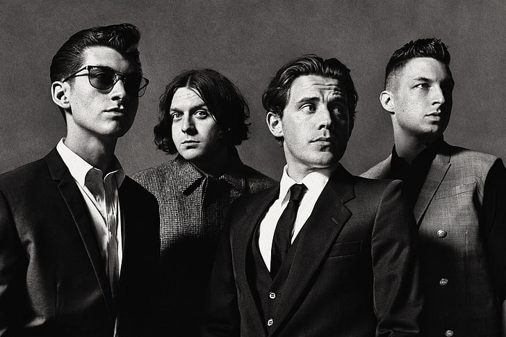 grayscale photo of man, Arctic Monkeys, suit, young adult, young men