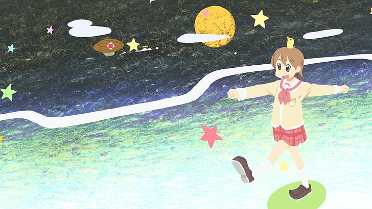 Aioi Yuuko, anime, Anime Girls, Nichijou, HD wallpaper