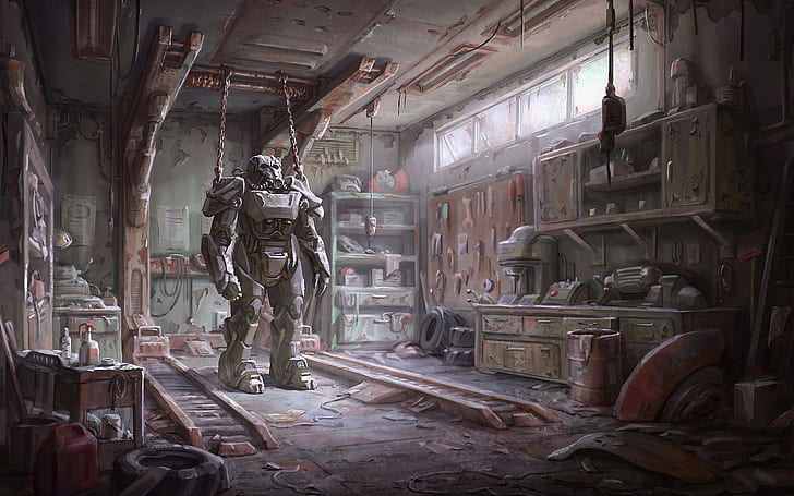 fallout fallout 4 concept art video games brotherhood of steel armor, HD wallpaper
