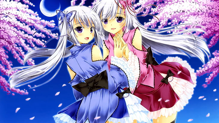 anime, anime girls, cherry blossom, original characters, representation