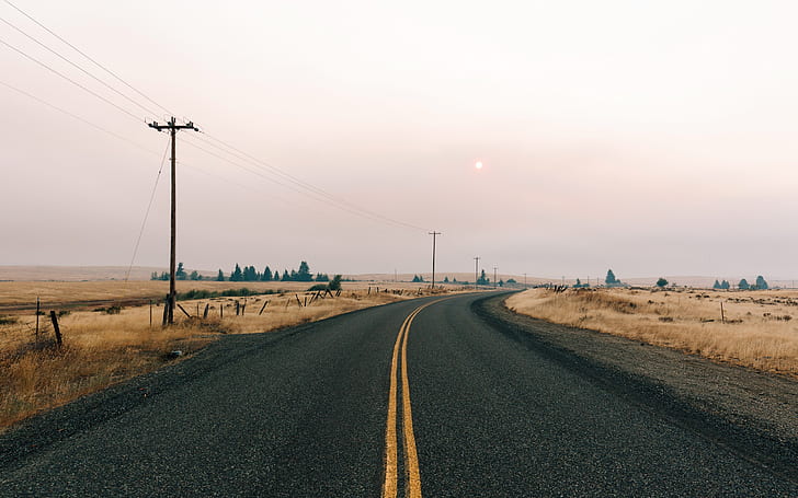 road, landscape, barren, isolated