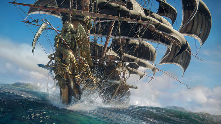 Skull and Bones, Ubisoft, pirates, water, nature, motion, sea, HD wallpaper