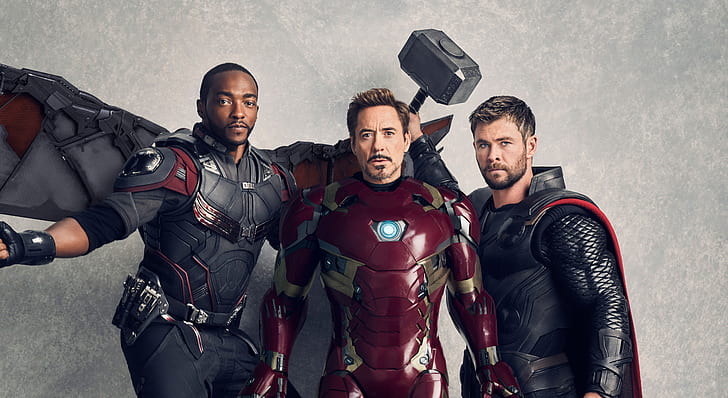 Movie, Avengers: Infinity War, Anthony Mackie, Chris Hemsworth, HD wallpaper