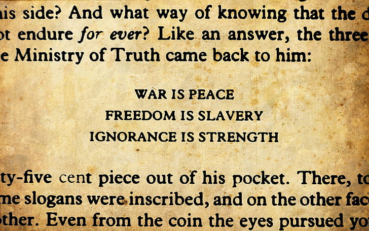 1984, George Orwell, literature, quote, typography