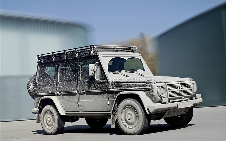 gray and black Jeep Wrangler, car, Mercedes-Benz, mode of transportation, HD wallpaper