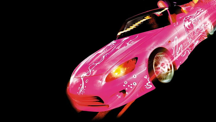 2 fast 2 furious, Car, Honda, S2000, Pink, black background