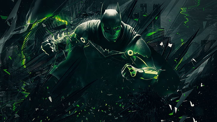green, Batman, power, hero, suit, DC Comics, Bruce Wayne, strong, HD wallpaper