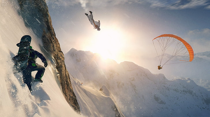 steep 4k pc, sport, mountain, extreme sports, sky, snow, leisure activity, HD wallpaper