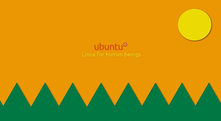 Ubuntu Mountains, Computers, Linux, yellow, green color, communication, HD wallpaper