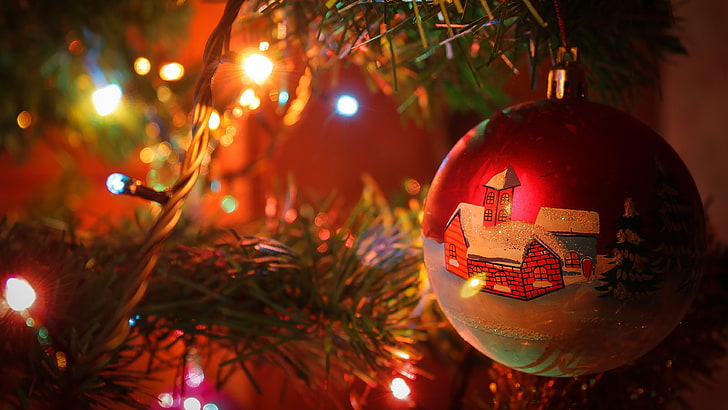 winter, new years, holiday, christmas, celebration, tree, illuminated