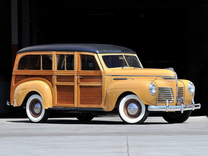 1940, deluxe, plymouth, retro, stationwagon, HD wallpaper