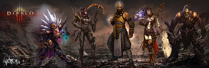 Diablo3 Dual Screen, Diablo game poster, Games, Artwork, Characters