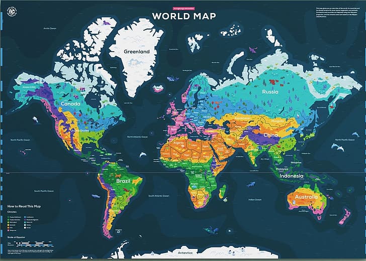 world map, Kurzgesagt – In a Nutshell, HD wallpaper