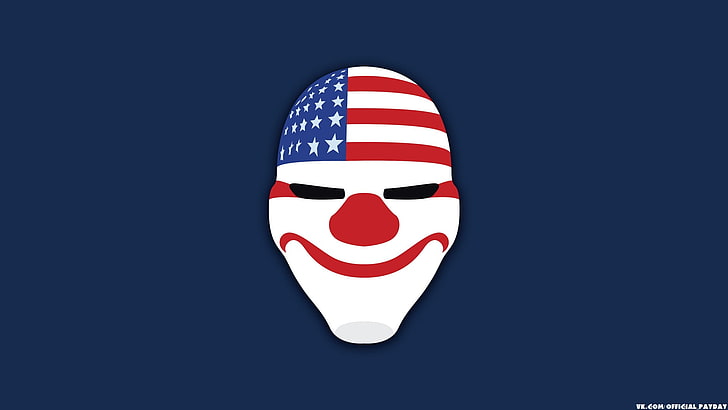 white and blue mask, Dallas, Overkill Software, PAYDAY 2, illustration
