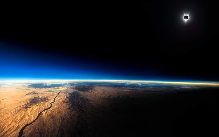 space, Earth, atmosphere, eclipse , nature, river, desert, Jon Carmichael