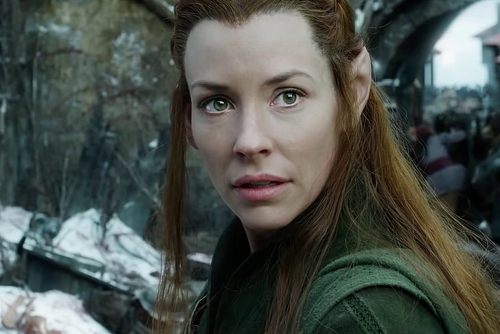 women's green top, girl, elf, Evangeline Lilly, Tauriel, The Hobbit: The Battle of the Five Armies