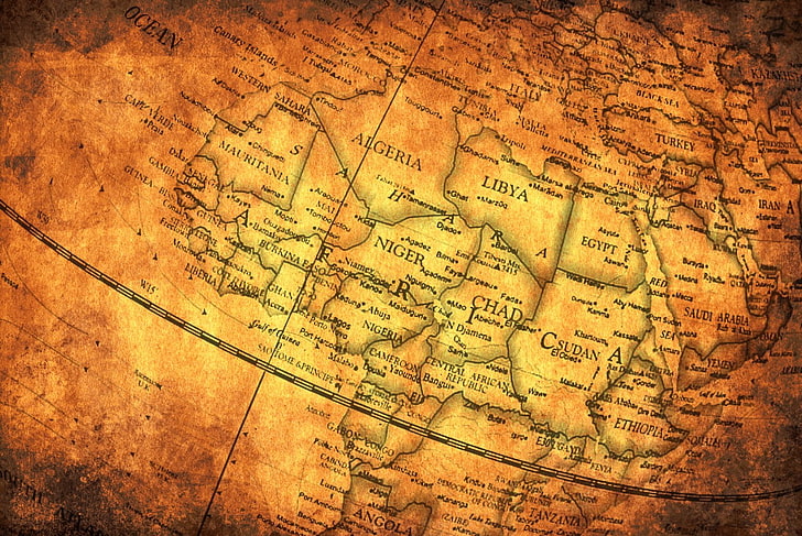 HD wallpaper: brown map chart, Africa