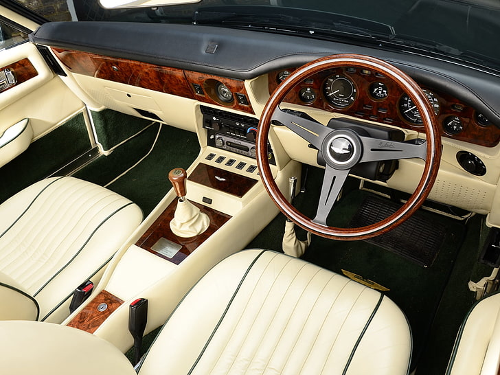 Hd Wallpaper Brown And Gray Vehicle Steering Wheel Aston Martin V8 Vantage Wallpaper Flare