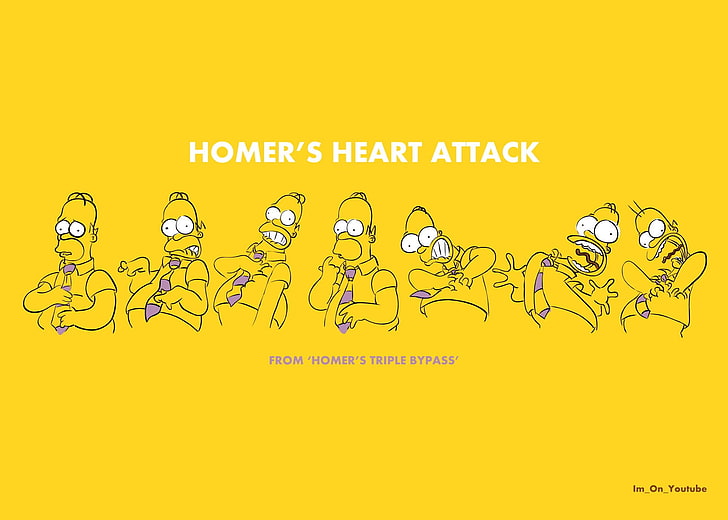 Homer's Heart Attact illustration, artwork, The Simpsons, Homer Simpson