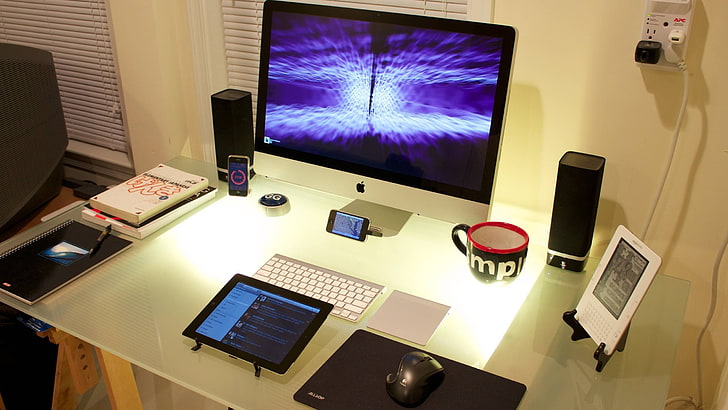 Apple iMac and Magic Keyboard, computer, technology, computer equipment, HD wallpaper