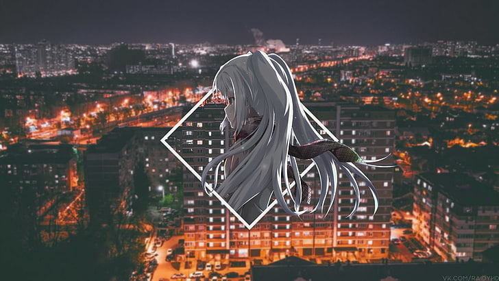 anime, anime girls, picture-in-picture, Plastic Memories, building exterior