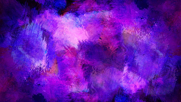 blue, purple, violet, abstract art, painting, HD wallpaper