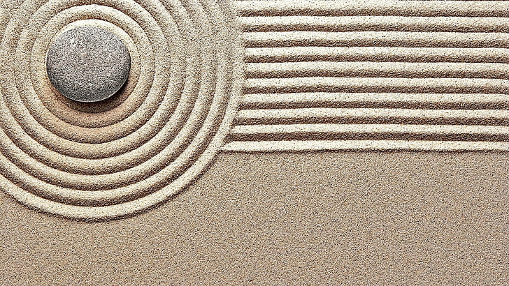 creativity, sand, line, pattern, spiritual, circle, zen, circles, HD wallpaper