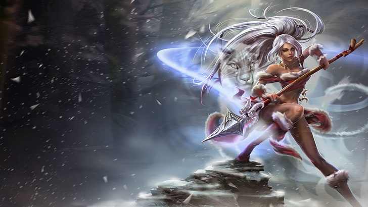 gray haired animated character wallpaper, Nidalee (League of Legends), HD wallpaper