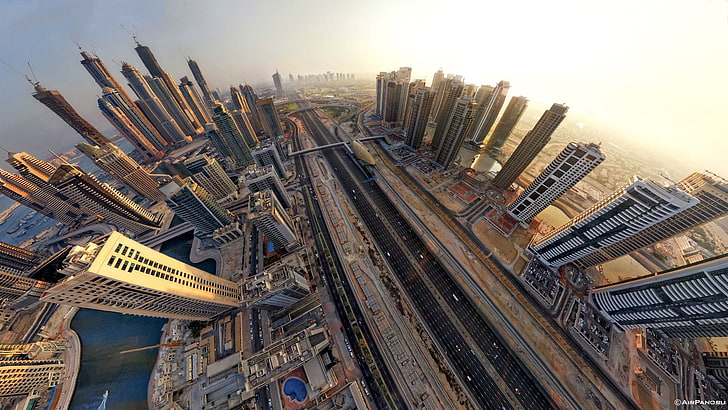 skyscraper digital wallpaper, cityscape, building, aerial view, HD wallpaper