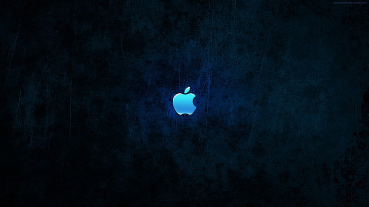 apple, blue, dark, imac, logos, HD wallpaper