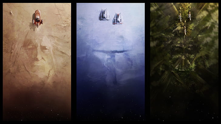 Star Wars, concept art, A-Wing, Boba Fett, Obi-Wan Kenobi, Darth Vader, HD wallpaper