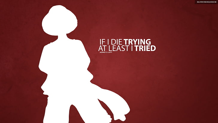 if i die trying at least i tried wallpaper, One Piece, Monkey D. Luffy, HD wallpaper
