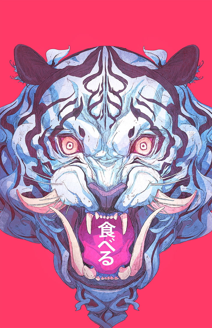 samurai, Chun Lo, demon, tiger, HD wallpaper