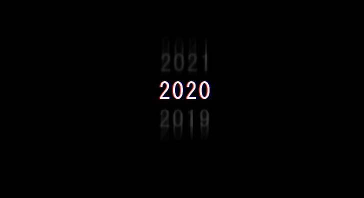New Year, happy, dark, 2020, 2019, simple, minimalism