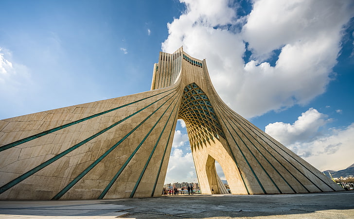 Azadi Tower, Azadi Tower, Iran, Asia, Architecture, tehran, sky, HD wallpaper